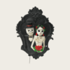 Unique Hot Sale Romantic Halloween Wedding Couple Resin Figurine Bride Groom Skull Sculpture Resin Crafts Home Decoration