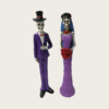 Unique Hot Sale Romantic Halloween Wedding Couple Resin Figurine Bride Groom Skull Sculpture Resin Crafts Home Decoration