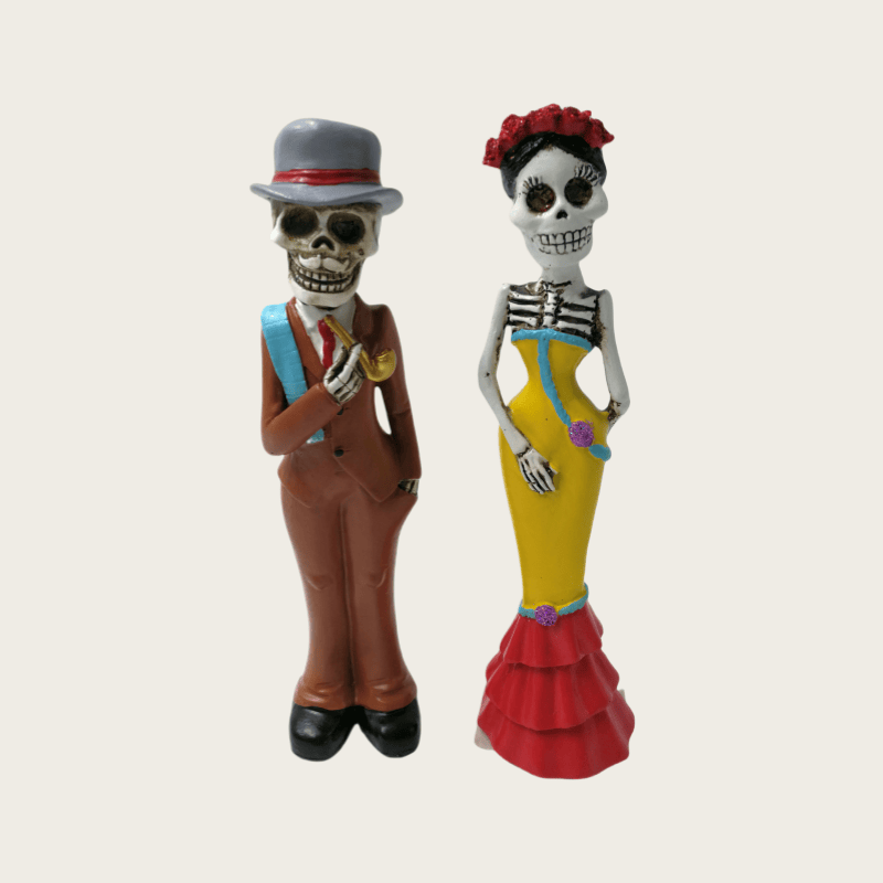 Resin Skeleton Wedding Decor Statue Day of the Dead Halloween Party Figurine Collectible Couple Statute