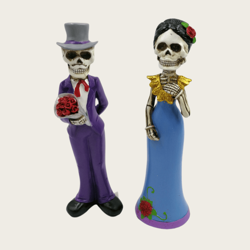 Resin Skeleton Wedding Decor Statue Day of the Dead Halloween Party Figurine Collectible Couple Statute