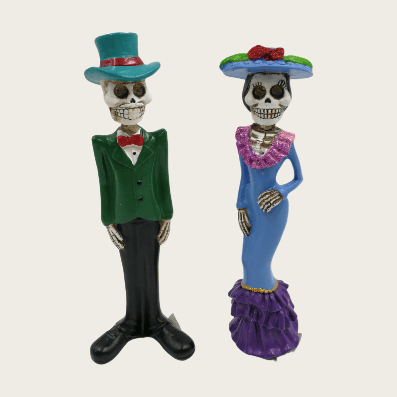 Resin Skeleton Wedding Decor Statue Day of the Dead Halloween Party Figurine Collectible Couple Statute