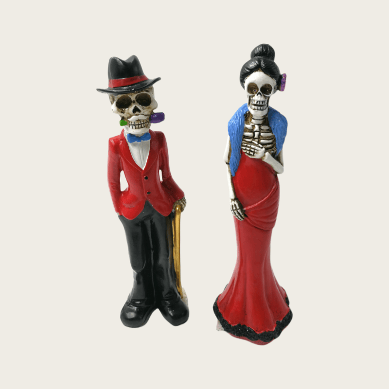 Resin Skeleton Wedding Decor Statue Day of the Dead Halloween Party Figurine Collectible Couple Statute