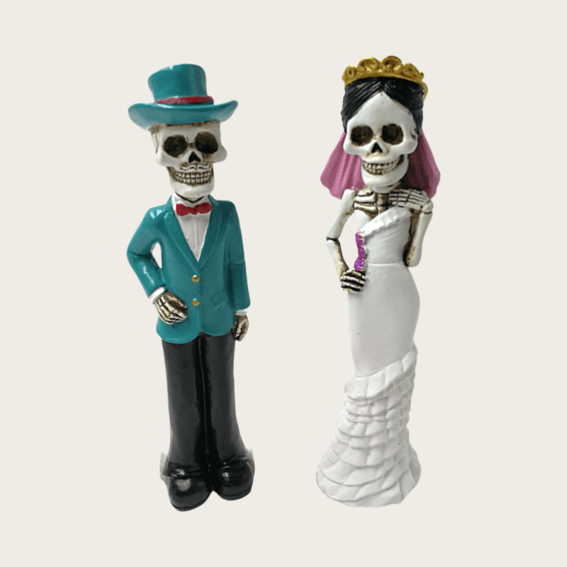Resin Skeleton Wedding Decor Statue Day of the Dead Halloween Party Figurine Collectible Couple Statute