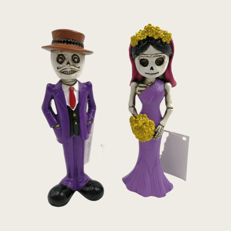 Resin Dia De Muertos Decorations Skeleton Halloween Decoration Wedding Decor Skeleton Couple Figurine
