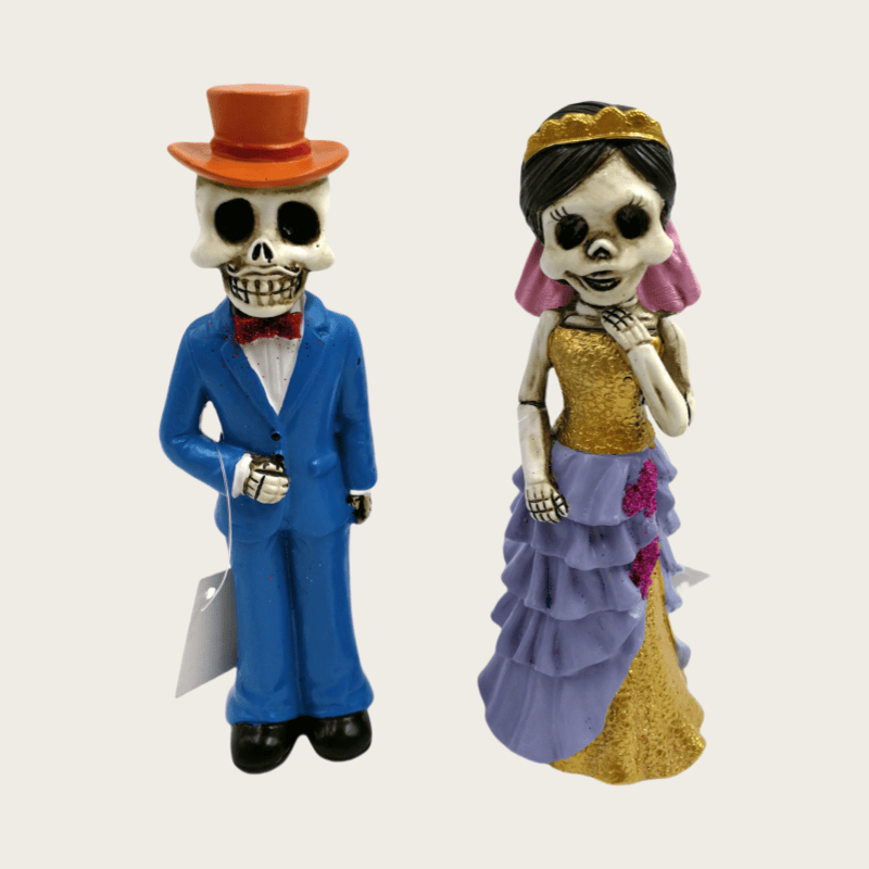 Resin Dia De Muertos Decorations Skeleton Halloween Decoration Wedding Decor Skeleton Couple Figurine