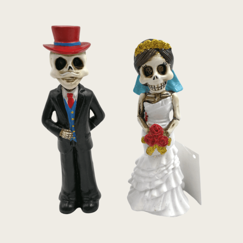 Resin Dia De Muertos Decorations Skeleton Halloween Decoration Wedding Decor Skeleton Couple Figurine