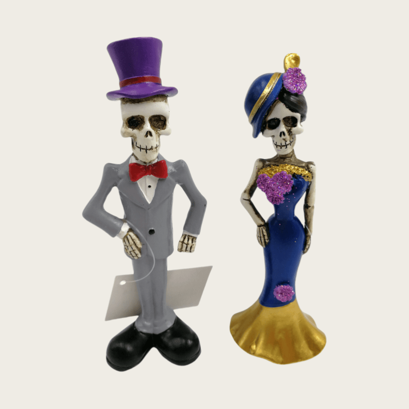 Resin Dia De Muertos Decorations Skeleton Halloween Decoration Wedding Decor Skeleton Couple Figurine