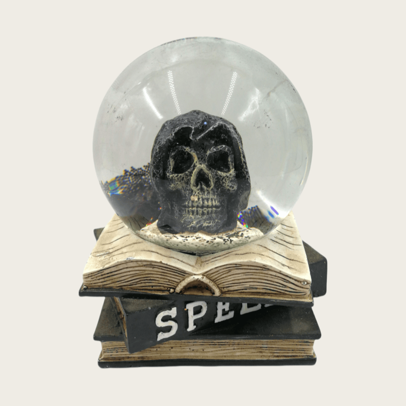 Resin Skull Snow Globe for Halloween Decor