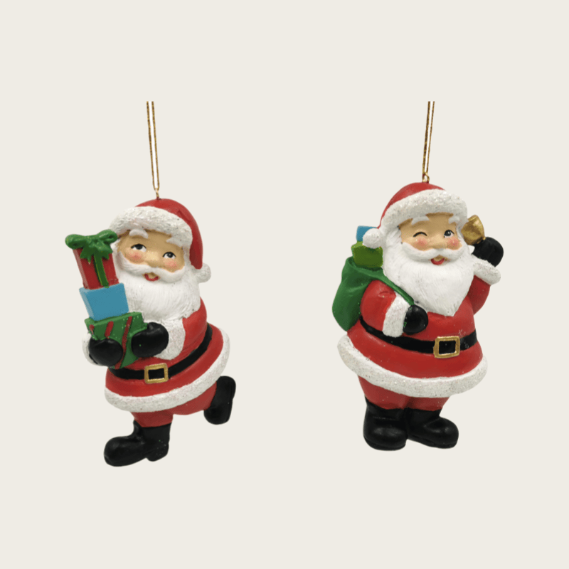 Custom Home Decoration Resin Christmas Tree Ornaments Santa Snowman Christmas Stocking Sleigh Statue Hanging Ornaments