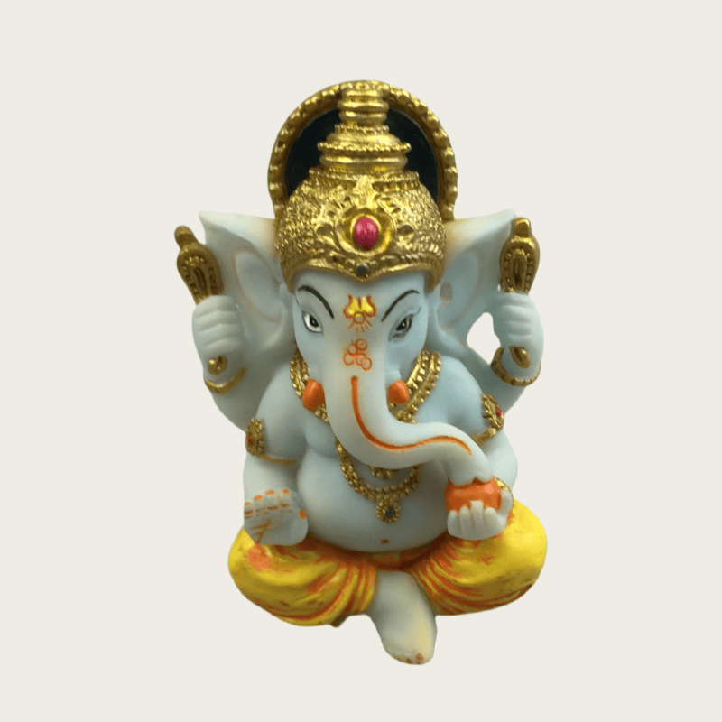 Jade Finish Color Ganesha Statue Hindu Elephant God of Success Indian Hindu God Statue Lord Ganesh