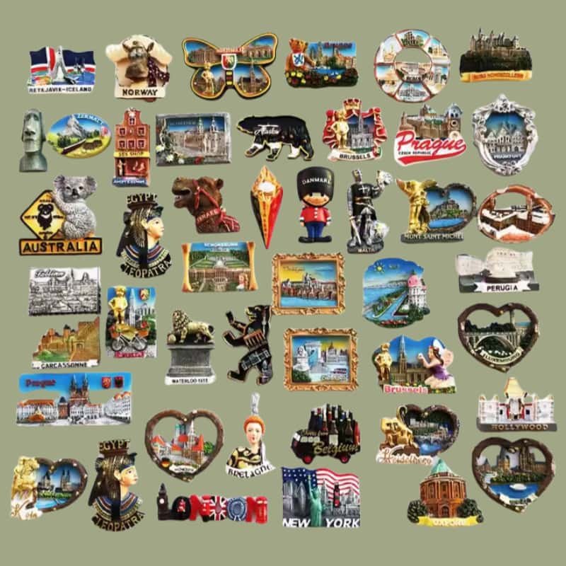 3D Country Resin Magnets for Fridge Custom Printed Polyresin Fridge Magnet Customised Refrigerator Magnet Tourism Souvenirs
