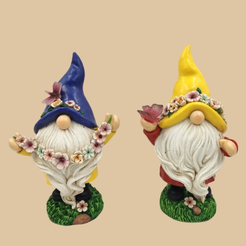 Handmade Resin Art Artificial Moss Flocking Decor Ornaments Christmas Garden Gnome