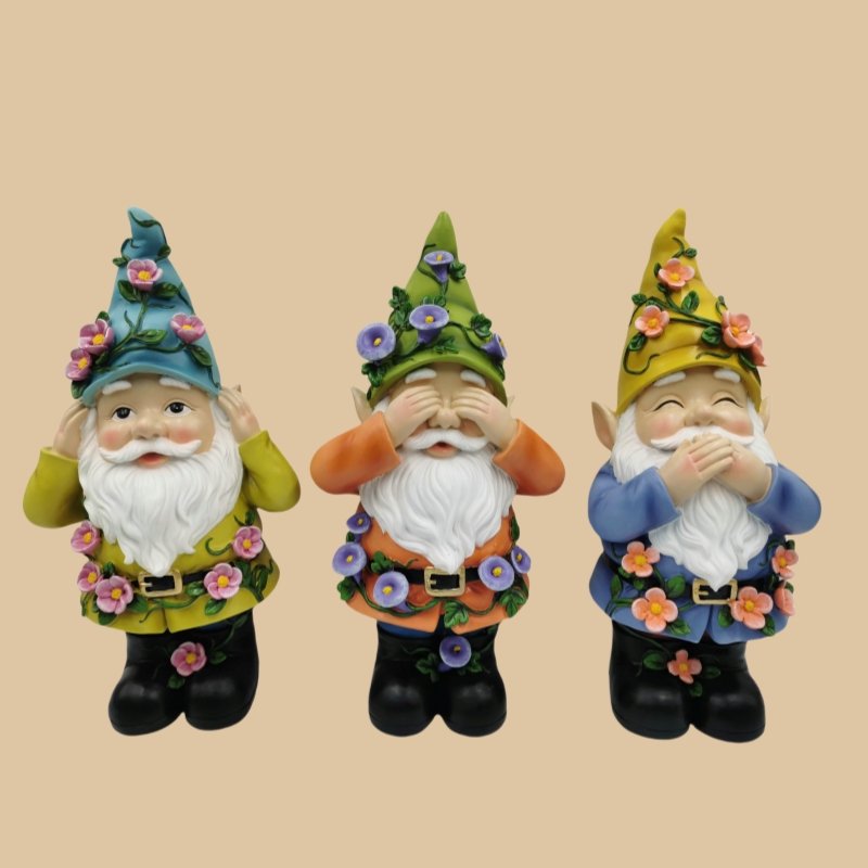 Ornaments Ground Figurine Christmas Resin Garden Dwarf Sculpture Statue Gnomes Solar Light
