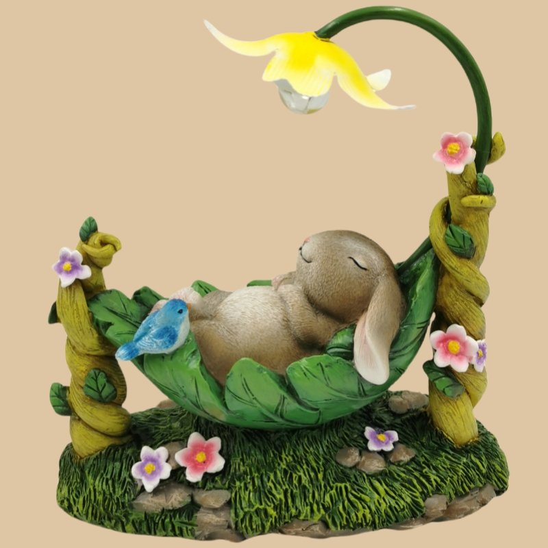 Garden Gnome Statue Funny Gnome Figurine With Solar Welcome for Patio Yard Lawn