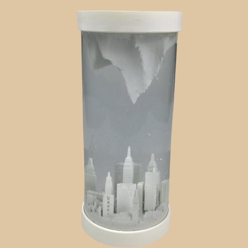 unique building snow globe